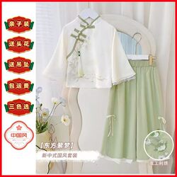 Hanfu for Girls 2025 Spring and Autumn Ancient Style Mamian Skirt Two-Piece Set Chinese Style Tang Suit for Little Girls Children's New Chinese Style Outfit