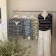 2025 new style Rina contrast color casual slim and versatile fake two-piece striped sweater top for women