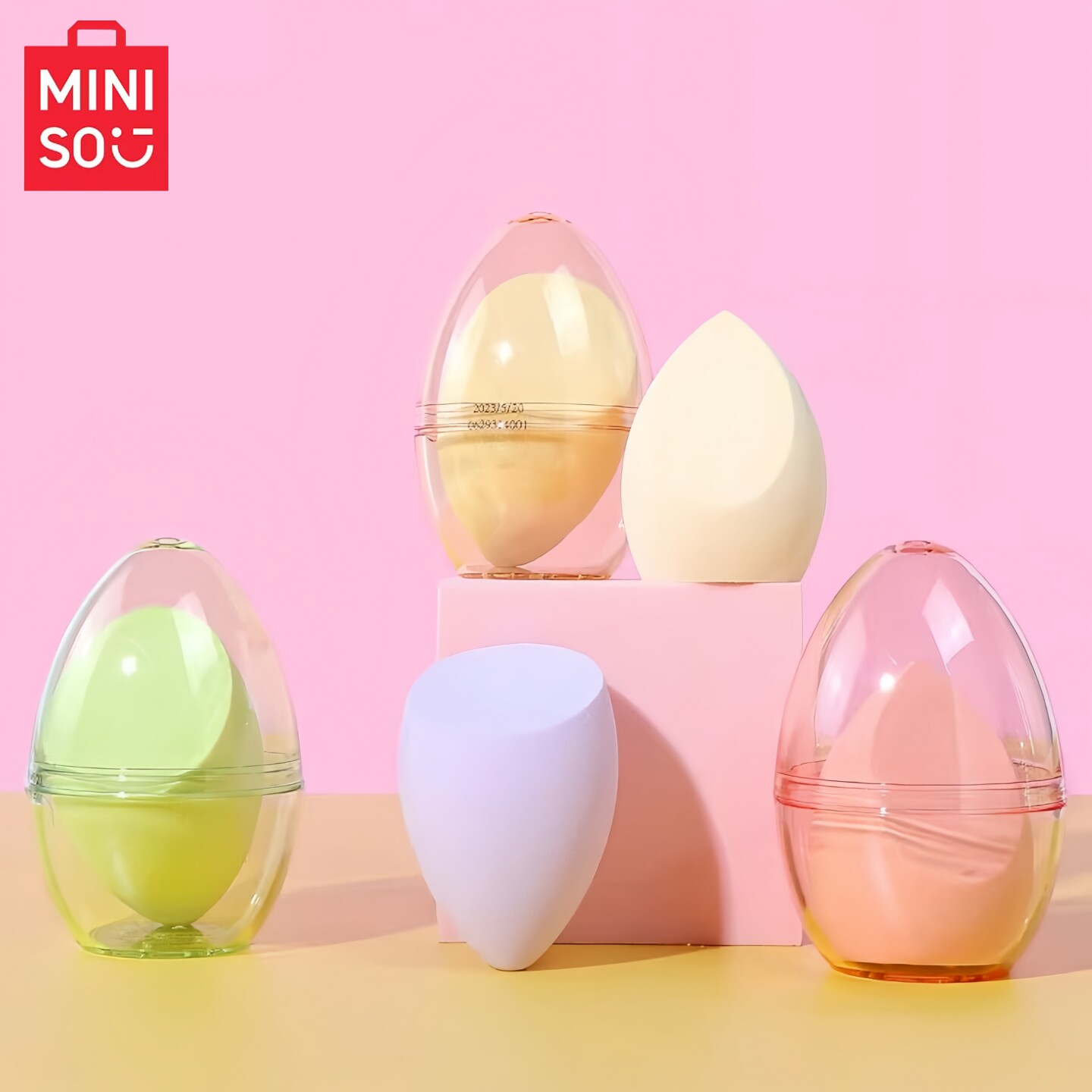 MINISO знаменитый продукт — смоченный в воде, большая яичная скорлупа, двухсторонняя пуховка для женщин