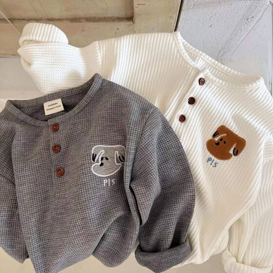 
Children's long-sleeved T-shirts, boys' spring clothes, new style, stylish and versatile tops for girls and babies, baby bottoming shirts for small and medium-sized children