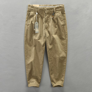 Amea Kazakhstan American retro casual pants men's pure cotton loose medium waist worker pocket large size Harn pants trend