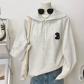 
New high-neck casual and versatile trendy jacket for autumn extra large size 300 Jin [Jin equals 0.5 kg] Fashionable loose Korean version of personalized jacket