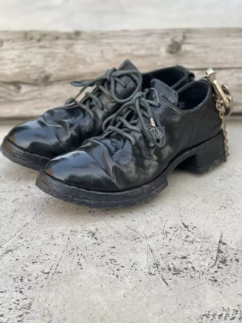 暗黑 CAROL CHRISTIAN POELL CCP 黑色纯手工系带鞋 2597男鞋皮鞋-Taobao