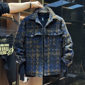 
woven cotton thread clamped cotton thickened small fragrance lapel jacket jacket couples same cold-proof and warm cotton clothing