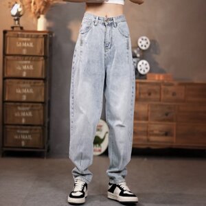 Spring new American retro washing and old straight jeans for men and women, fashionable and versatile small feet casual pants
