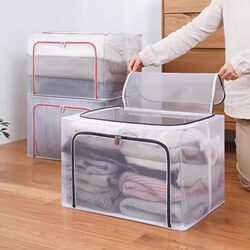 Clothes Storage Box, Wardrobe Organizer, Foldable Waterproof and Moisture-Proof Clothing and Quilt Storage Basket Bag for Home Use