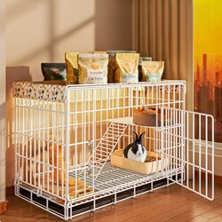 Rabbit Cage for Home Indoor Use, Large Size for Raising Rabbits, Guinea Pig Cage, Automatic Waste Cleaning, Pet Rabbit Nest, Rabbit Cage