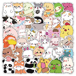 120 small animal stickers, cute cartoon wallet materials, mobile phone luggage diy labels, waterproof three-dimensional stickers