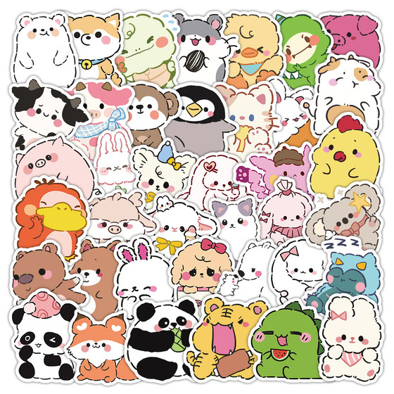 120 small animal stickers, cute cartoon wallet materials, mobile phone luggage diy labels, waterproof three-dimensional stickers