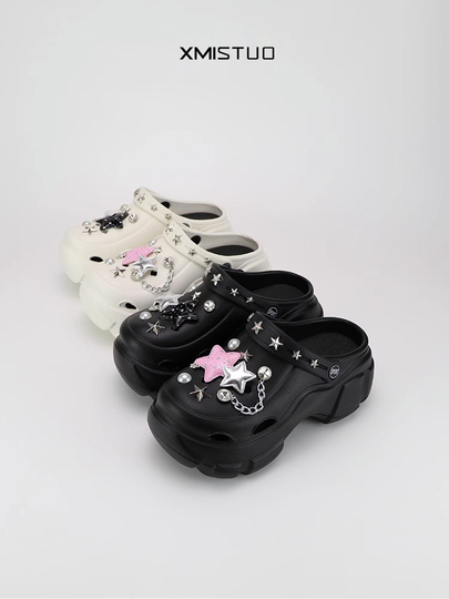 Xmistuo Women's Y2K Punk Hole Shoes - High-Top Sandals