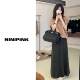 Zhuang Buliang's new temperament high-waist knitted skirt for early autumn, slimming mid-length straight skirt for women