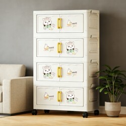 Installation-Free Storage Cabinet Multi-Layer Storage Cabinet Home Bedroom Baby Clothes Toy Folding Wardrobe Children's Storage Cabinet
