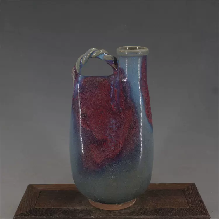 中国 宋時代 鈞窯紫紅斑花瓶 箱付 古美術唐物古玩骨董