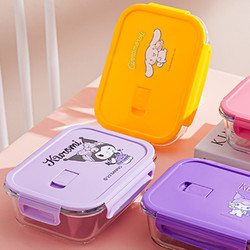 Kuromi Microwaveable Glass Lunch Box Hellokitty Three-Compartment Kt Cat Take-Out Fresh-Keeping Lunch Box