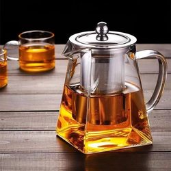 Heat-Resistant Glass Teapot for Home Use, Single Pot, High-Temperature Resistant, Tea-Water Separation, Tea Brewing Pot, Tea Cup, Tea Set
