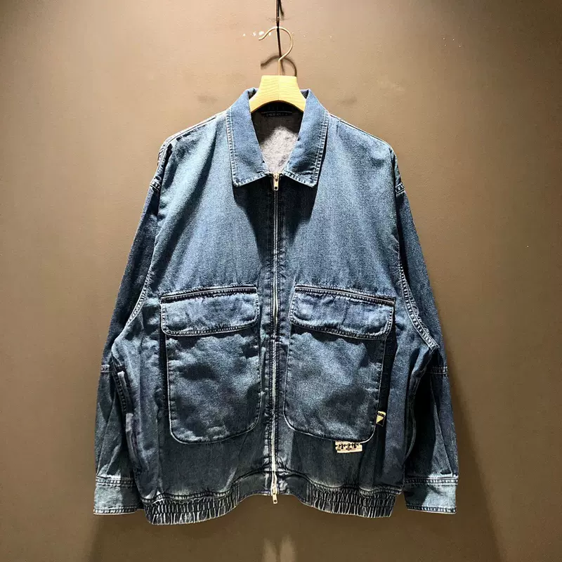 BEAMS SSZ 23SS DUNGAREE BLOUSON 全棉寬鬆廓形水洗工裝牛仔夾克-Taobao