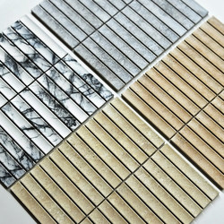 Ceramic mosaic long strips of imitation stone-patterned crescent-face ceramic tiles