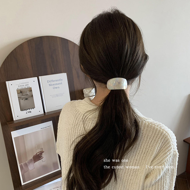 Simple temperament hair rope for women tied with ponytail head rope Mermaid Ji white hair ring headdress high elastic durable leather case rubber band