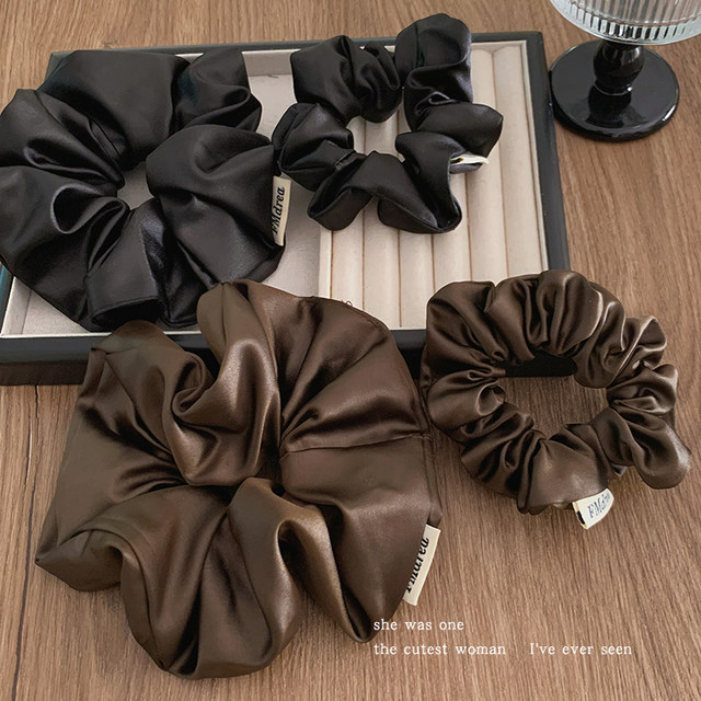 Maillard gentle satin large intestine hair circle for women with high-end meatballs tied hair rope rubber band pony tail headdress hair accessories