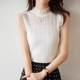 White top lace sweater knitting bottoming shirt French sleeveless suspender vest female half high neck in a suit
