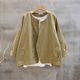 Clearance discount ~ autumn jacket literary retro loose large size khaki color cotton cotton top long sleeves outside the cardigan
