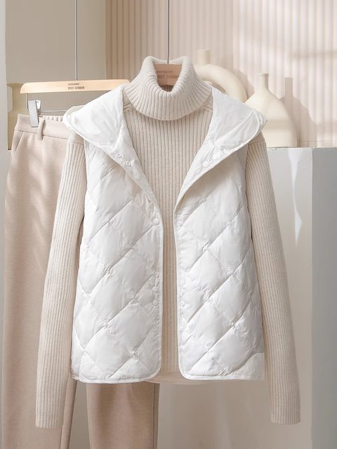 Clearance special price ~ Spring and autumn, light thin, diamond down cotton cotton vest female short hooded hooded cotton jacket inner bile winter