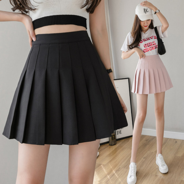 Pleated skirt short skirt female summer 2022 new high -waisted student wild skirt female A -line skirt college spring and autumn
