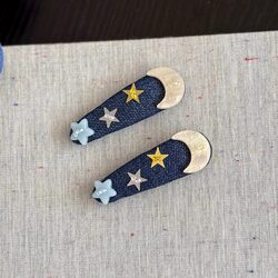  Niche Children's Retro Heavy-Duty Star and Moon Hair Clip for Girls, Moon Hair Accessory, Star-Shaped Stainless Steel Hairpin from Xiaohongshu