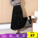 Tang Lion Skirt Women's Women's Autumn Heavy Works Velvet Skirt Elegant Sweet Cake Skirts Covering Belly Skin Umbrella Skirt A
