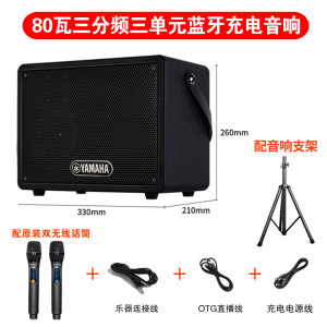 YAMAHA Yamaha outdoor guitar instrument audio portable charging 80-watt playing and singing live broadcast internal recording Bluetooth audio
