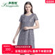 Shengyuzhu summer and autumn new dress sweet slim short-sleeved mid-skirt solid color round neck mid-waist A-line skirt temperament