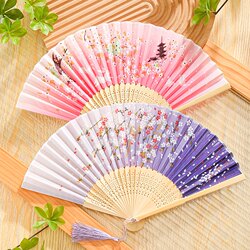 Folding Fan Chinese Style Women's and Children's Dance Props Ancient Style Fan Portable Practical Gift Small Bamboo Fan Creative Gift