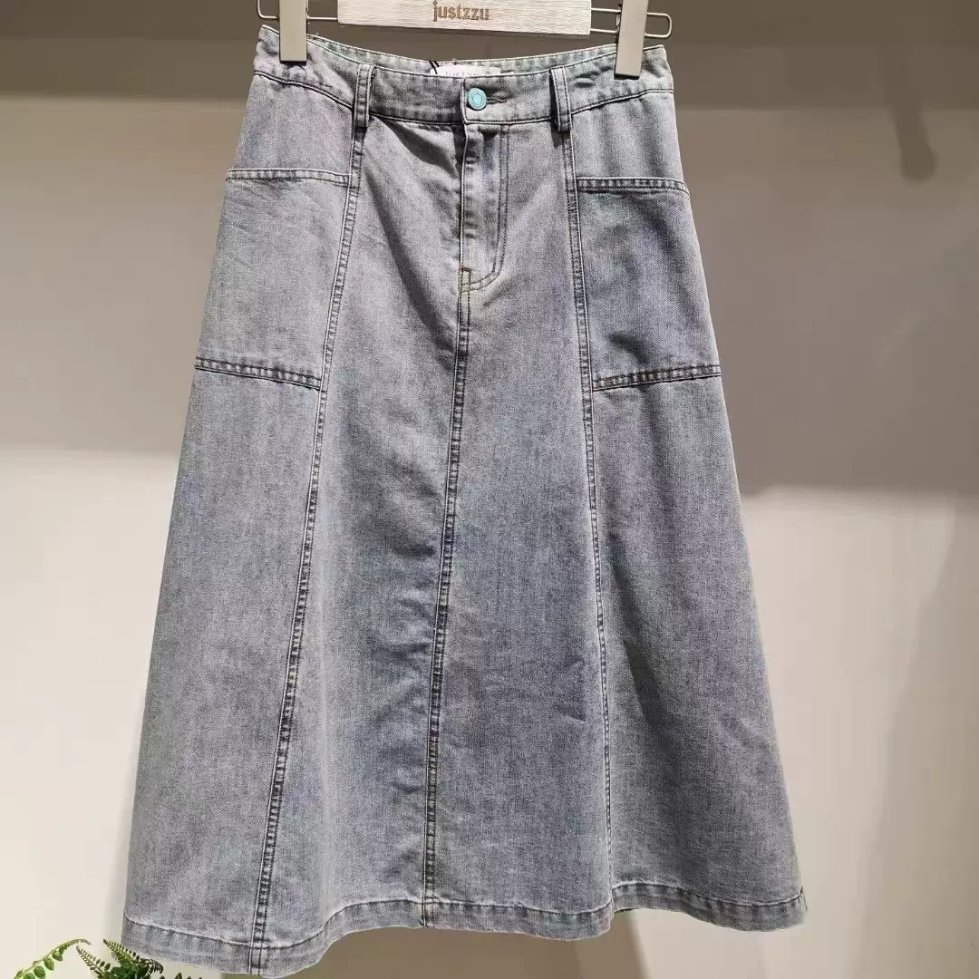 JUSTZZU新作夏款新品时尚简约牛仔裙+V:JDM1207-Taobao