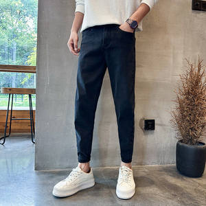 
[Boutique] New model launched 2026 spring and summer men's elastic casual slim fit handsome nine-point jeans