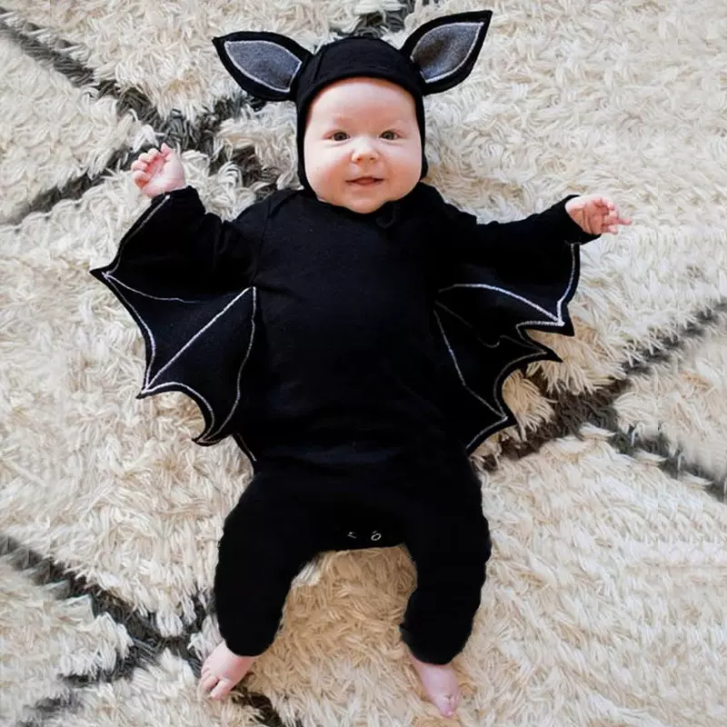 Baby Halloween Cosplay Costume Bat Romper with hat Outfits