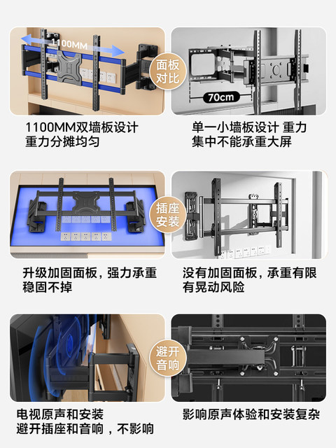 Ultra-Thin Embedded Tv Retractable Wall Mount Foldable Detachable ...