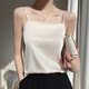 Small suspender vest women's white suit inner wear 2025 summer new versatile base shirt one-collar satin top