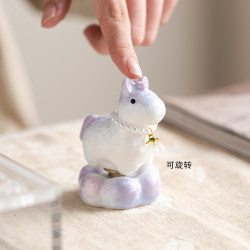 Jingdezhen's Popular Crystal Glaze Rotating Little Horse, Year of the Horse, Cute and Fresh Tea Pet, Car Ornament, Gift