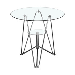 Fashionable Negotiation Tables and Chairs, Round Tempered Glass Coffee Table, Side Table, Balcony Cafe Leisure Reception Table and Chairs for Home Use