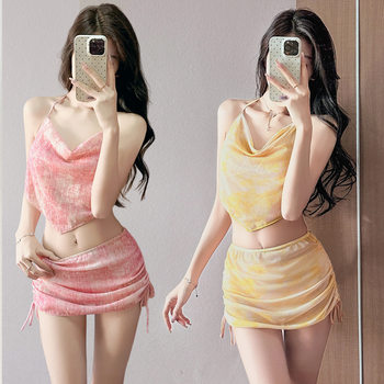 
Summer girl beach vacation bikini split swimsuit