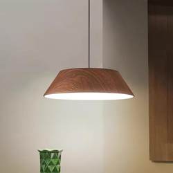 Vintage Restaurant Chandelier, Creative Retro Study Room Homestay Long-Line Lamp, Chinese-Style Walnut Wood Grain Tea Room Round Dining Table Chandelier