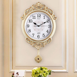 European Retro Wall Clock Creative Living Room Home Swing Clock American Clock Modern Simple Creative Quartz Wall Clock