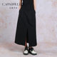 Gaos Xuelan 2025 summer new irregular spliced ​​slit skirt retro elegant little black skirt 25217385