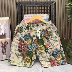 2025 New Painted Rose Flower Shorts
