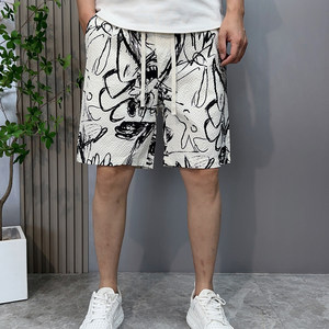 
Summer thin quick-drying breathable sports shorts personalized printed five-point casual pants for men's trendy versatile beach pants