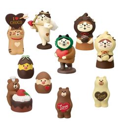 Healing Miniature Food Toy Chocolate Cat Japanese Style Cat Trendy Toy Valentine's Day Small Gift Creative Zakka