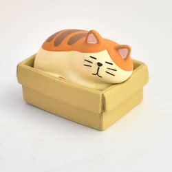 Zakka Miscellaneous Goods Happy Tiger Cat Three-Coated Cat Stationery Storage Box Desktop Props Decorative Ornaments
