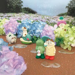 Resin Figurines of Cats, Frogs, and Snails in Japanese Zakka Style for Rainy Days and Sunny Days, Suitable as Desktop Decorations and Gifts