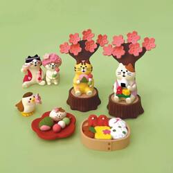 Japanese-Style Cat Cherry Blossom Outing Cat Cute Flower Viewing Party Zakka Matcha ins Trendy Toy Figurine Gift for Boyfriend/Girlfriend