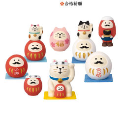 Japanese-Style Lucky Cat Figurine, Mini Daruma for Good Luck and Success, Desktop Decoration Gift for Boyfriend/Girlfriend